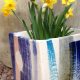 ceramic planter with daffodils
