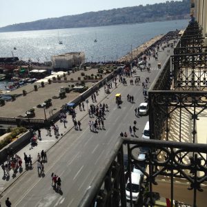 image od Naples residents strolling